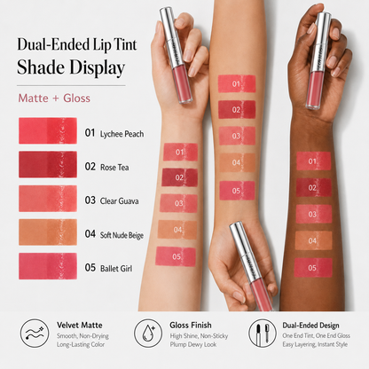 LOVILDS — Dual-Ended Liquid Lipstick with Velvet Matte Color and Glossy Shine