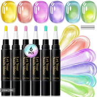6 Colors Cat Eye One-Step Gel Pens -G