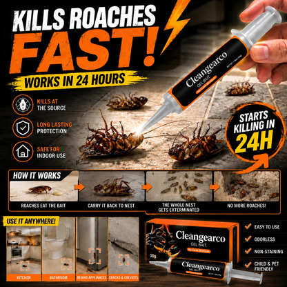 Cleangearco®💥2026 Upgraded Formula] Professional Cockroach Gel Bait – Eliminates Entire Nest