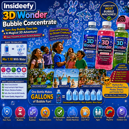 Insideefy® Super 3D Wonder Bubble Concentrate —— Animal & Ocean Fantasy Theme