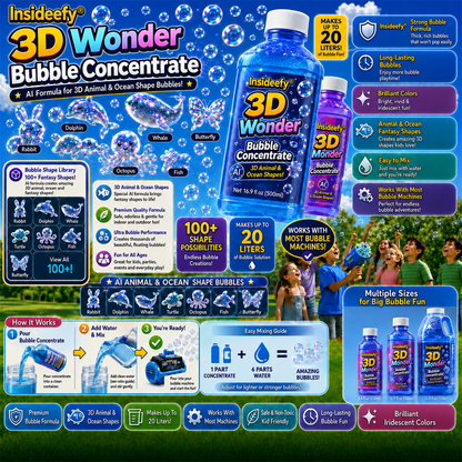Insideefy® Super 3D Wonder Bubble Concentrate —— Animal & Ocean Fantasy Theme