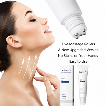 Roller Massage Neck Cream 🧴 Collagen & Hyaluronic Acid | Firms Neck, Reduces Wrinkles & Double Chin✨