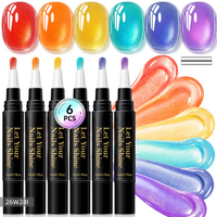 6 Colors Cat Eye One-Step Gel Pens -H