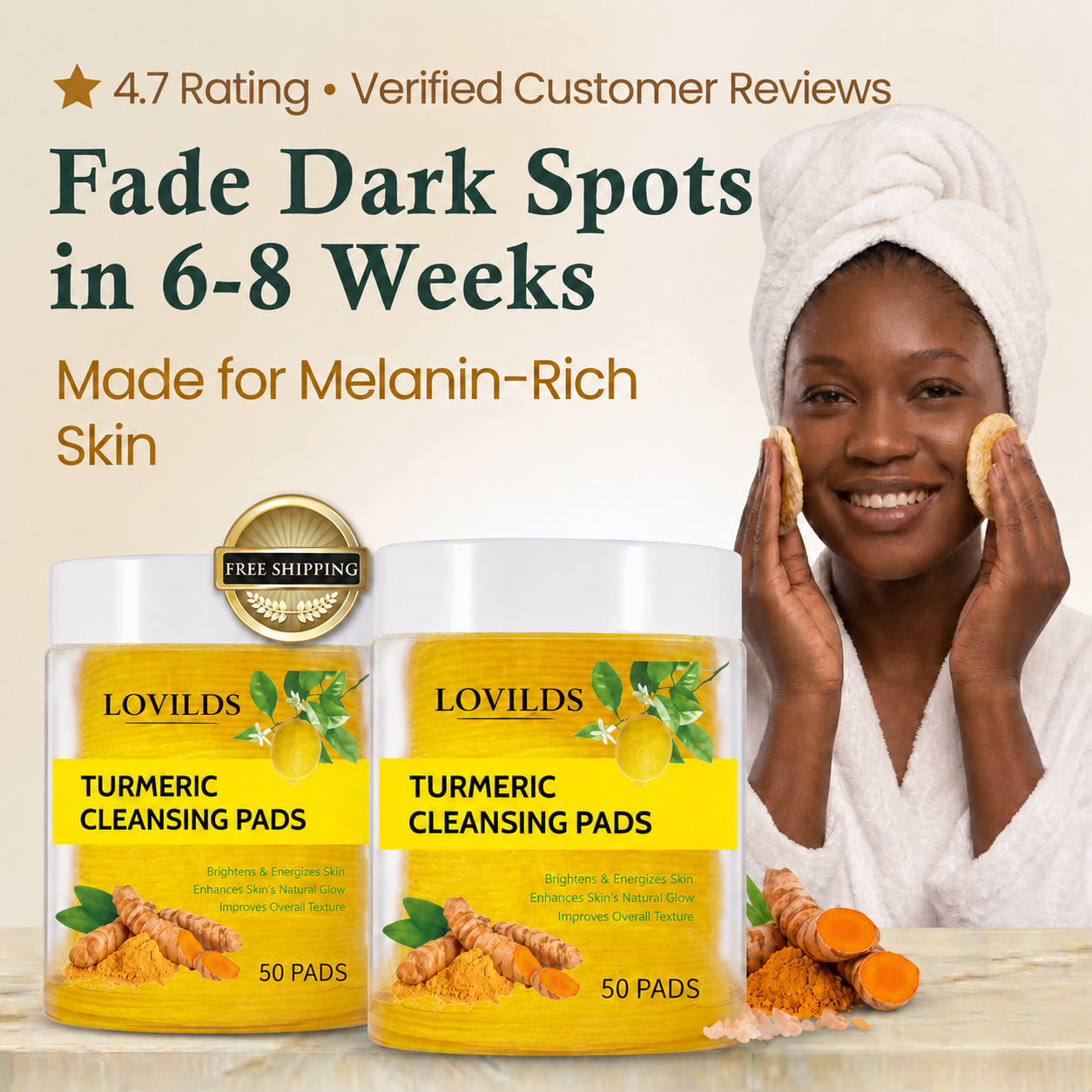 LOVILDS Turmeric Kojic Acid Cleansing Pads
